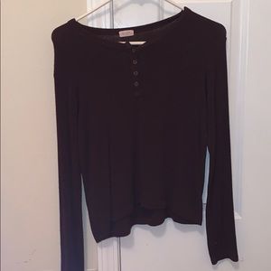 maroon brandy melville long sleeve shirt